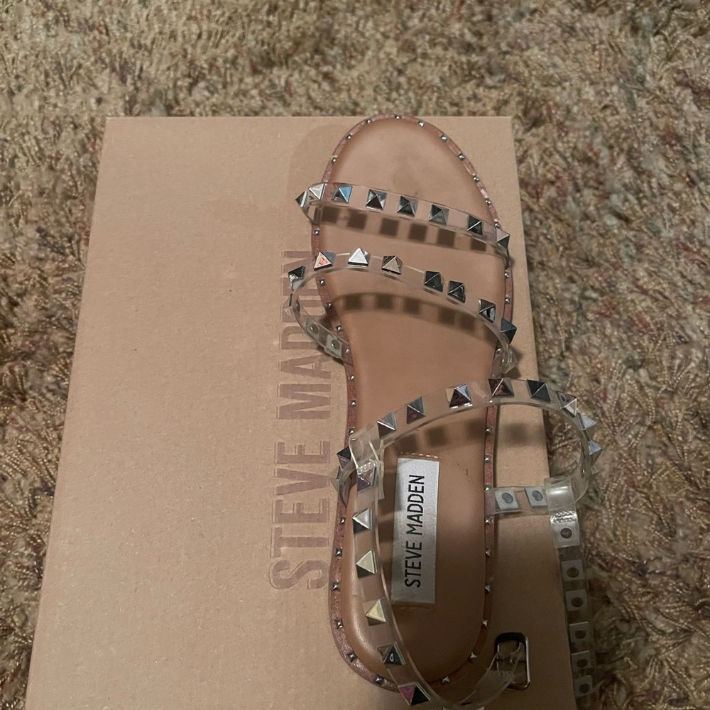 Steve Madden Cream Gladiator Sandals with Studded Straps